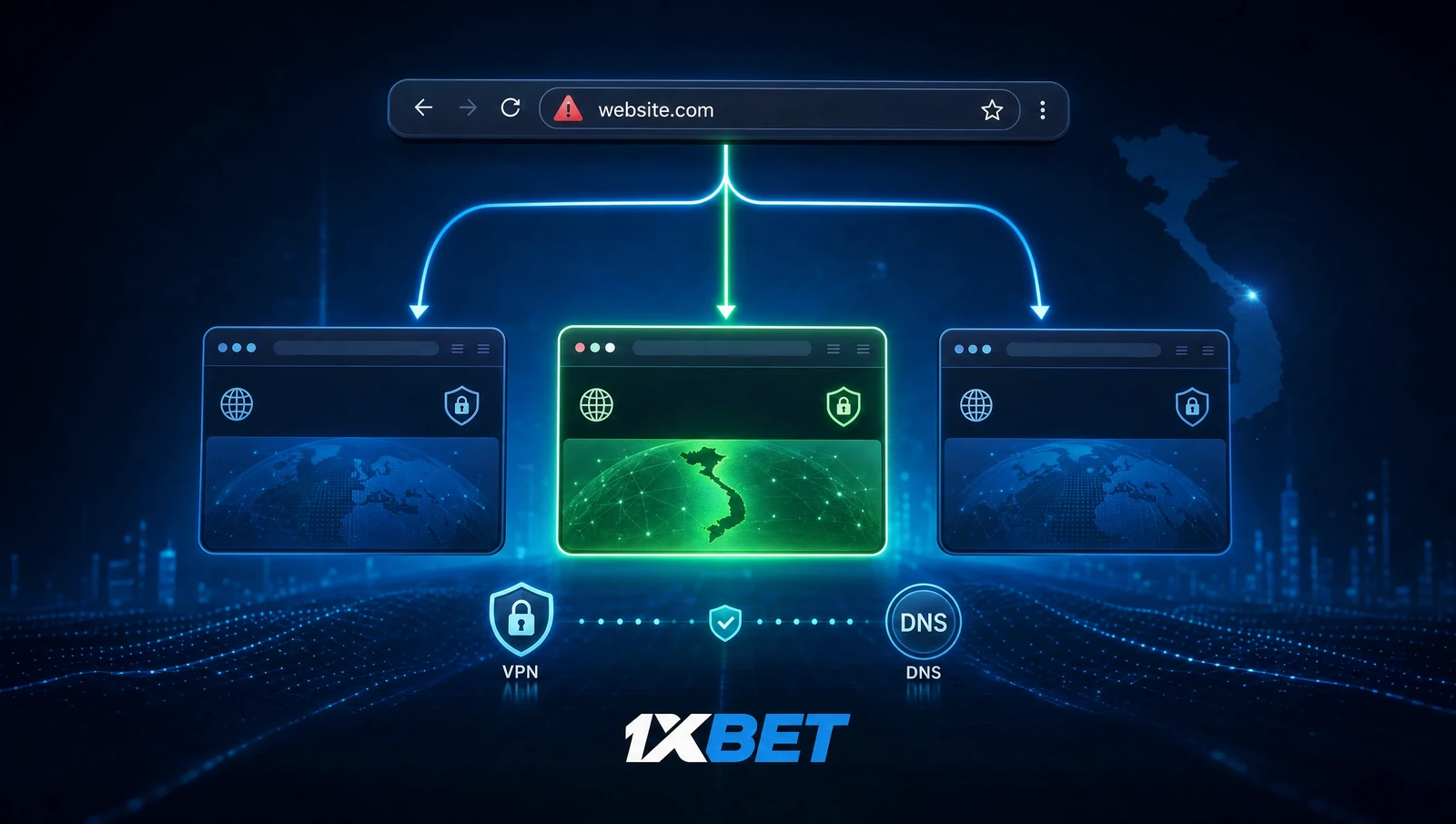 1xBet interface opened through a fresh unblocked link in Vietnam