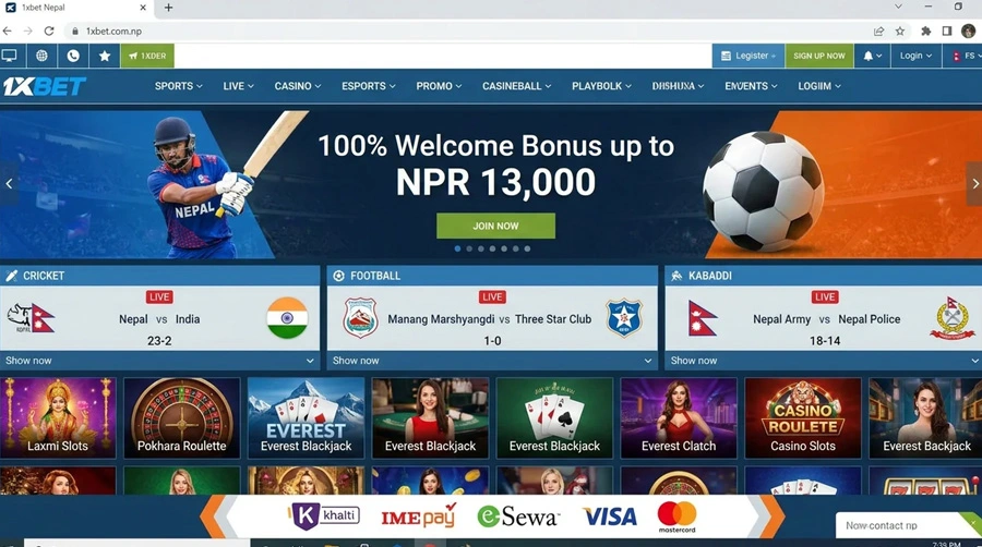 Giao diện 1xBet mở qua link mới không bị chặn tại Việt Nam